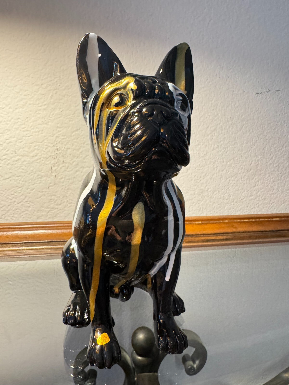 Elegant French Bulldog Resin Decorative Statue - Art Deco Style  Perfect for Off
