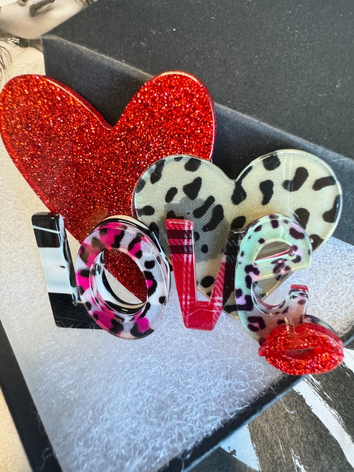 Acrylic Love Heart Brooch| Gift Box |Women Unisex |Free Shipping 2-5 Day