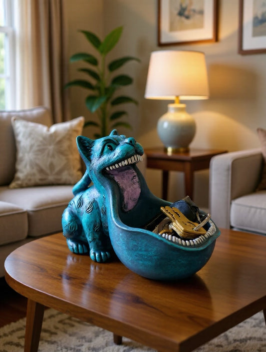 Big Mouth Storage Bowl Cat Statue, Halloween Decoration, Wide Mouth Storage Box,