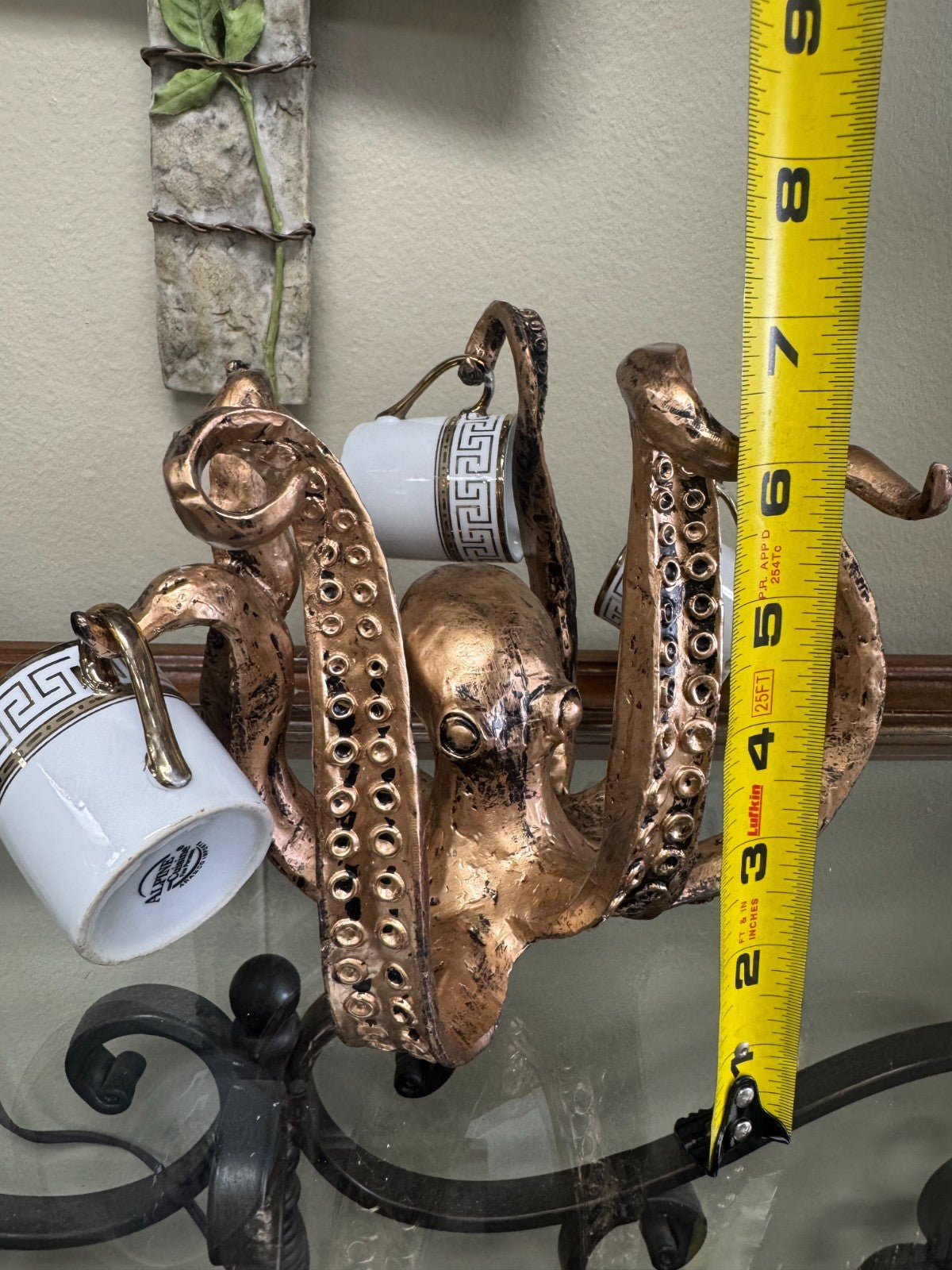 Gold Octopus Resin Sculpture Organizer – Nautical Tentacle  Holder