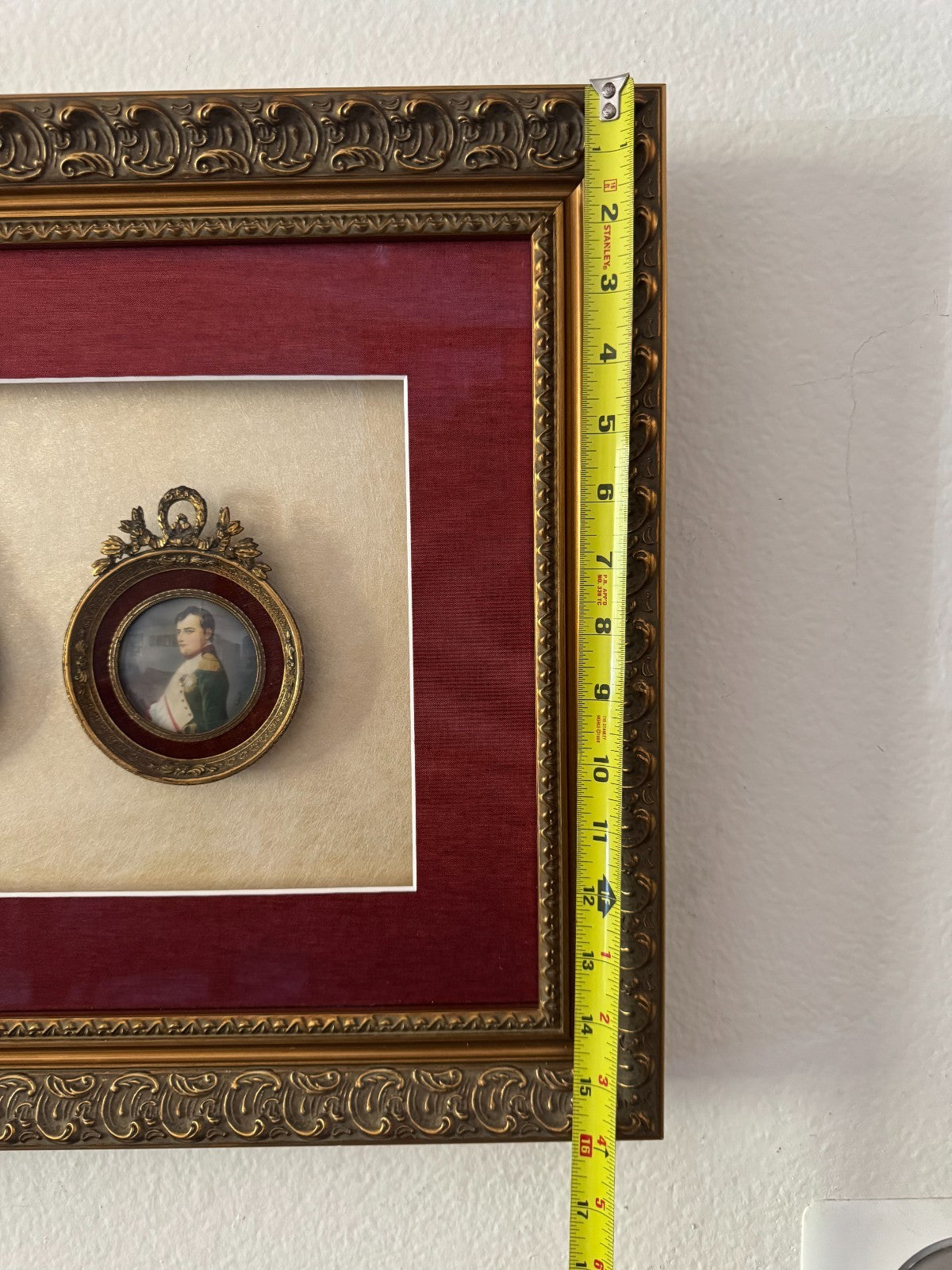 Framed Porcelain Miniatures of Marie Antoinette & Napoleon Bonaparte Early 19 Ce