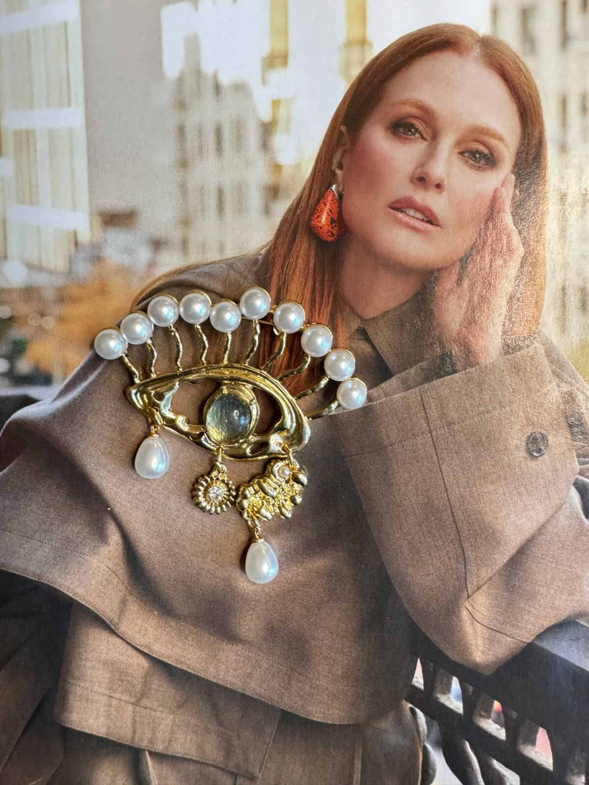 Pearl Eye Brooch| Casual  Party Pin |Women Unisex| Free Shipping 2-5 Day