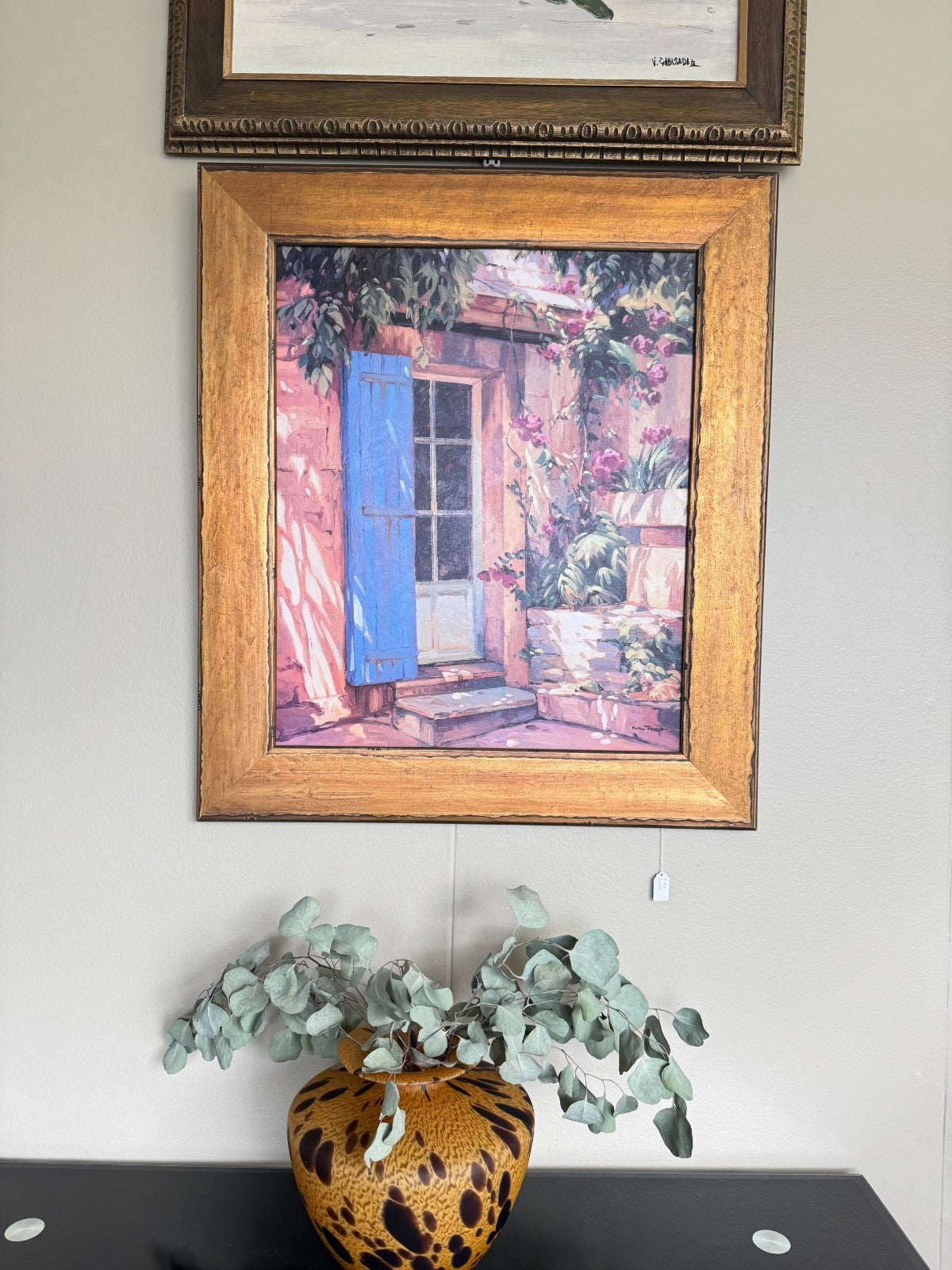 Original Oil Painting by Kiku Roett. ''Blue Door "29''x27''