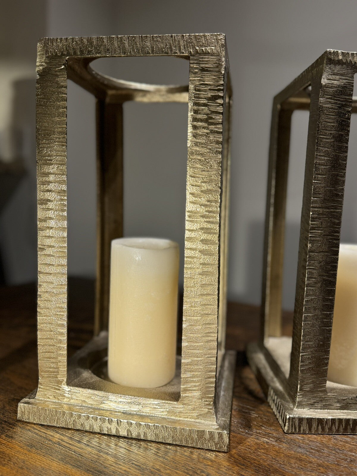 Set Of 2 Napa Shampain NAPA CHAMPAGNE GOLD ISABELLA LANTERN Candleholders