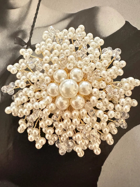 Rhinestone Pearls Brooch Women Unisex Pin Vintage Fashion Free Shipping 2-5 Days