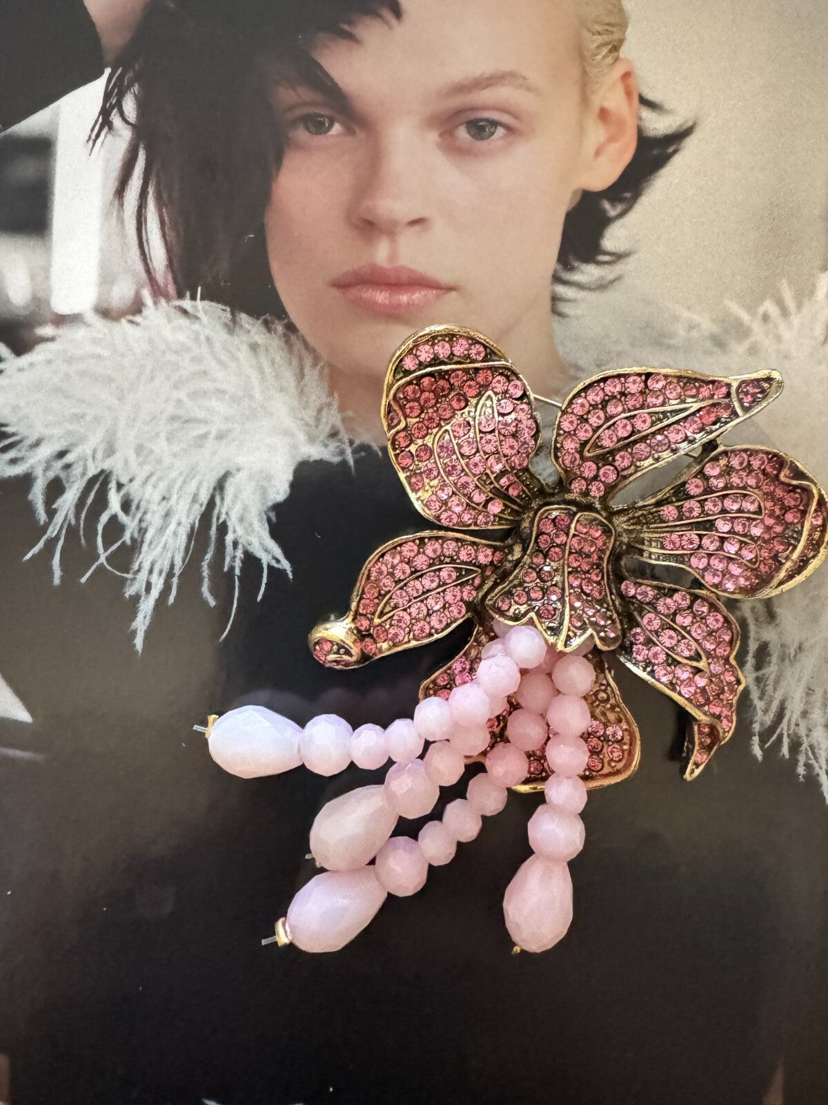 Pink  Orchid Brooch Women Unisex Vintage Pin  Gift Box Free Shipping 2-5 days