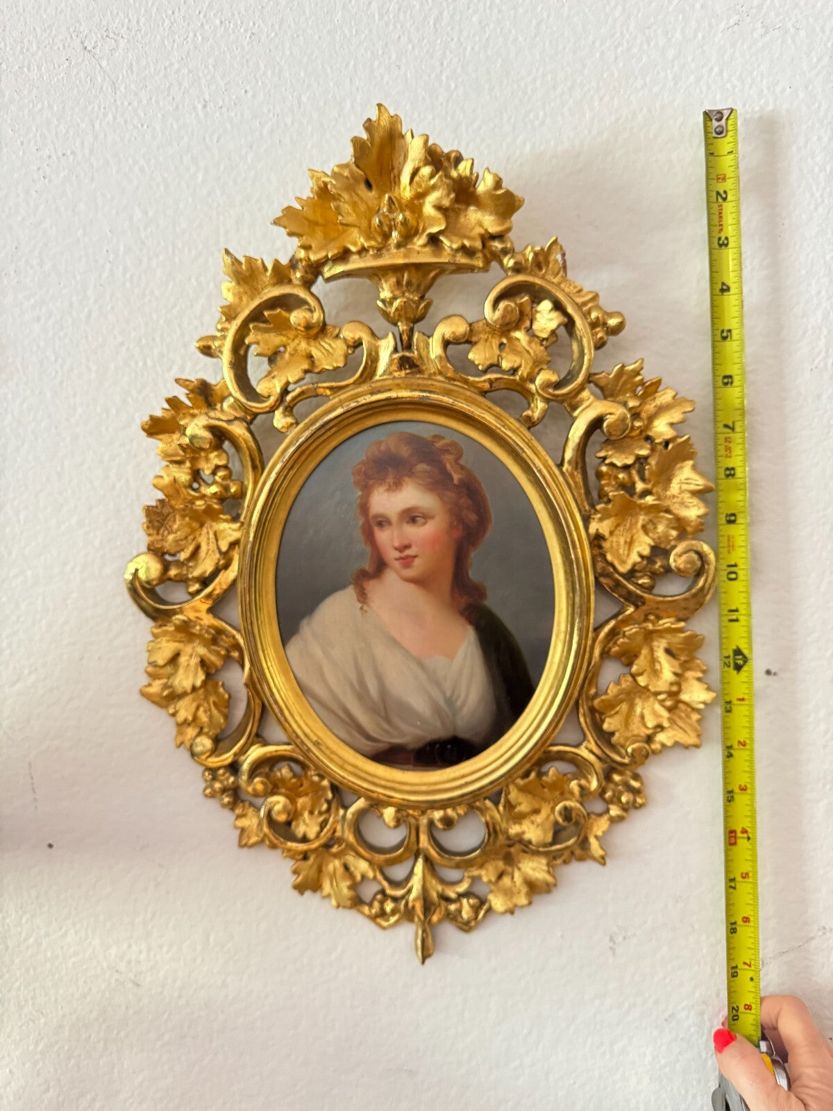 Antique French Portrait Canvas by Léon Girardet in Ornate Gilt Frame, 19th Centu