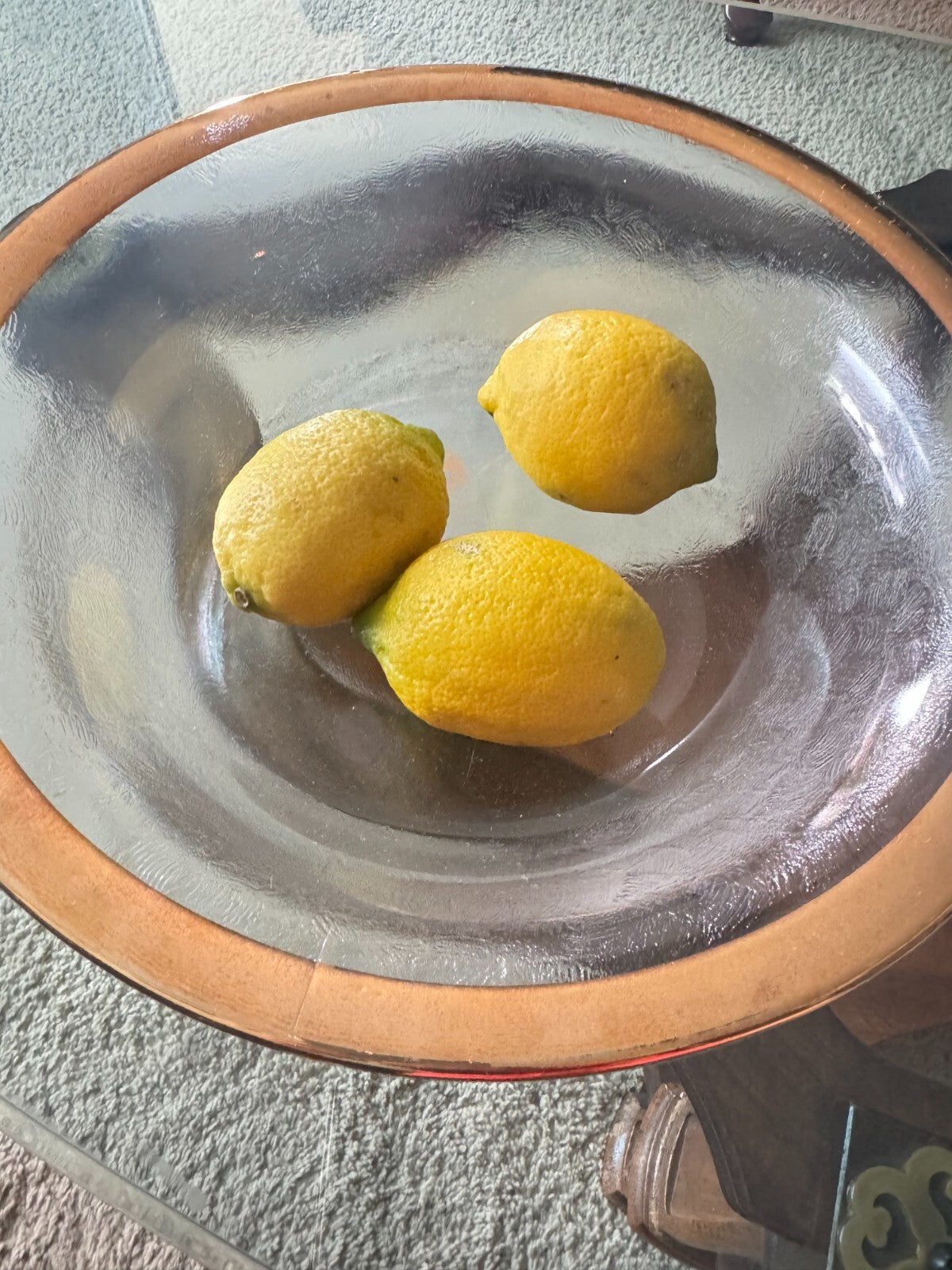 Set of 2 Italian Handcrafted Glass Bowls with Gold Rim – Made in Italy