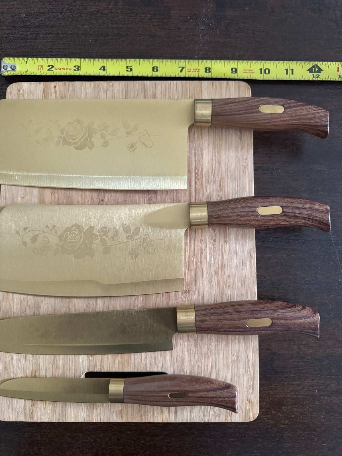 Luxury Set Gold Floral Knifes  6-Piece
