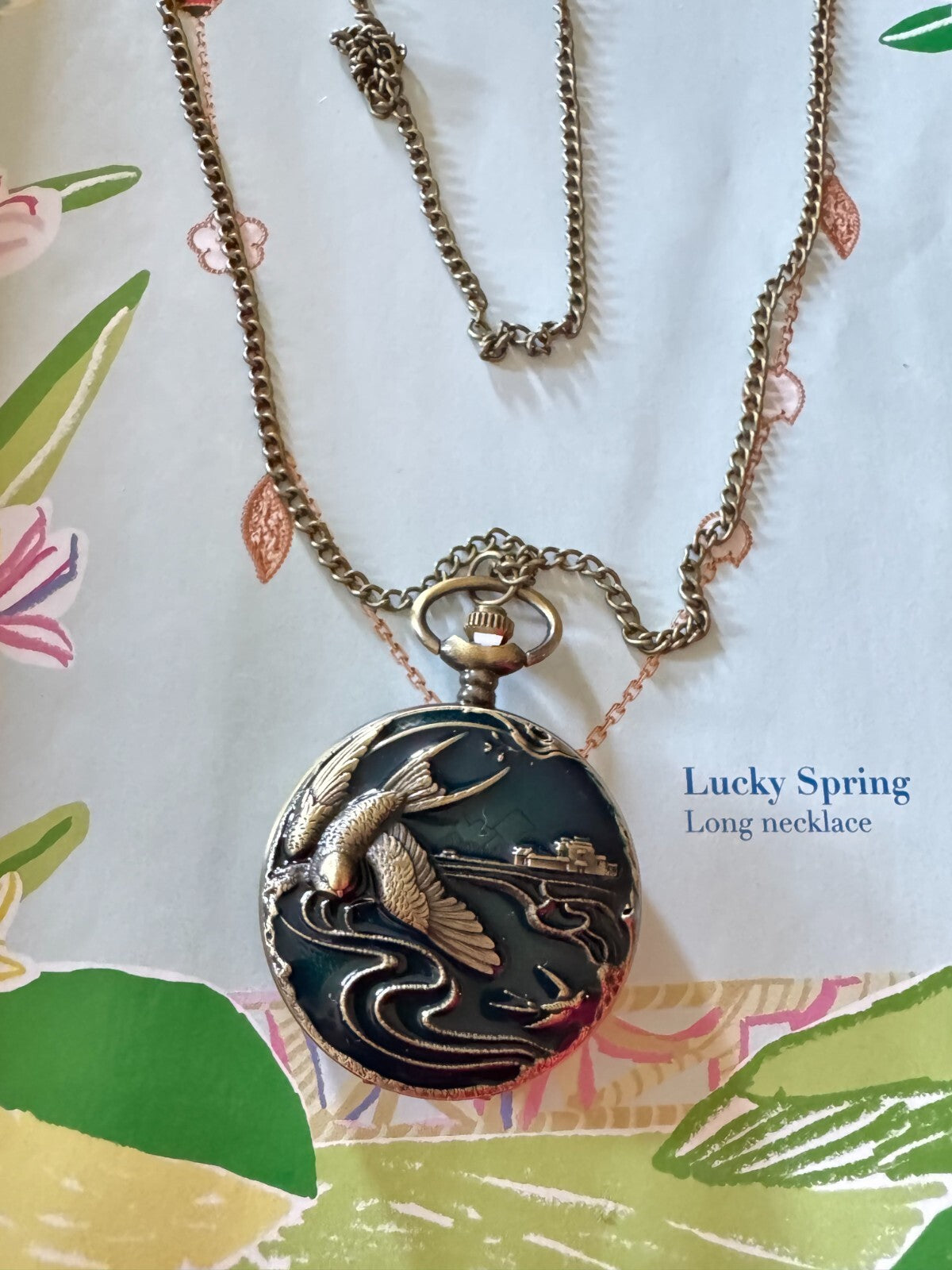 Vintage  Style Quartz Pocket Watch Necklace – Lucky Spring Design