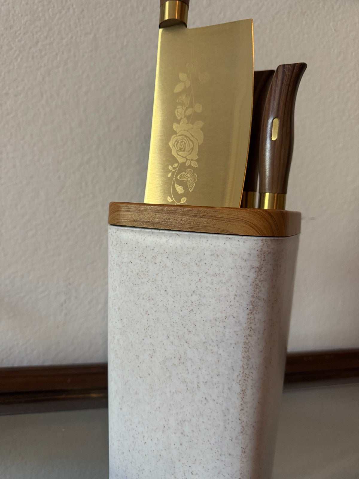 Luxury Set Gold Floral Knifes  6-Piece