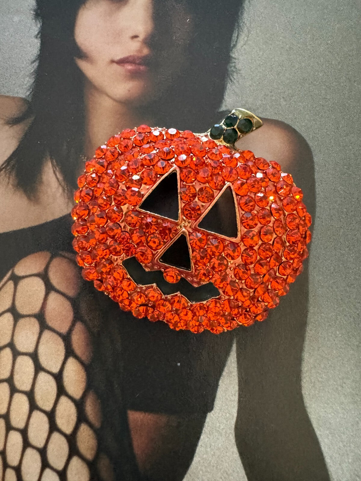 Rhinestone Pumpkin Brooch Halloween Party Pin Women unisex Free Shipping 2-5 Day
