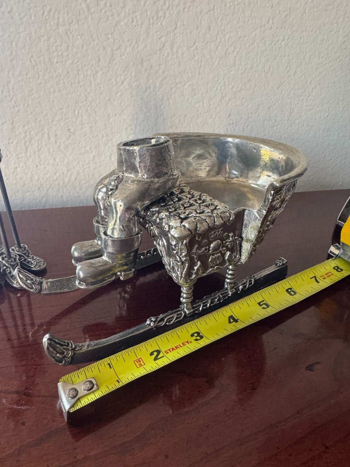 Whimsical Metal Christmas Sleigh & Reindeer Set – Silver-Plate  Holiday