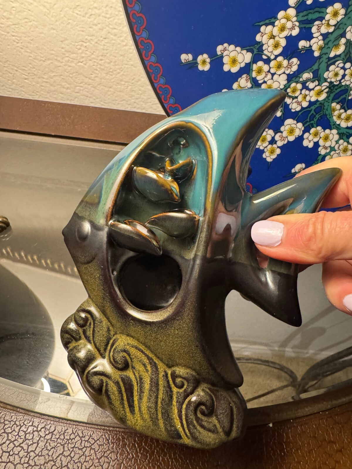 Fish-Shaped Ceramic Backflow Incense Burner Aromatic   for Yoga And Meditation,