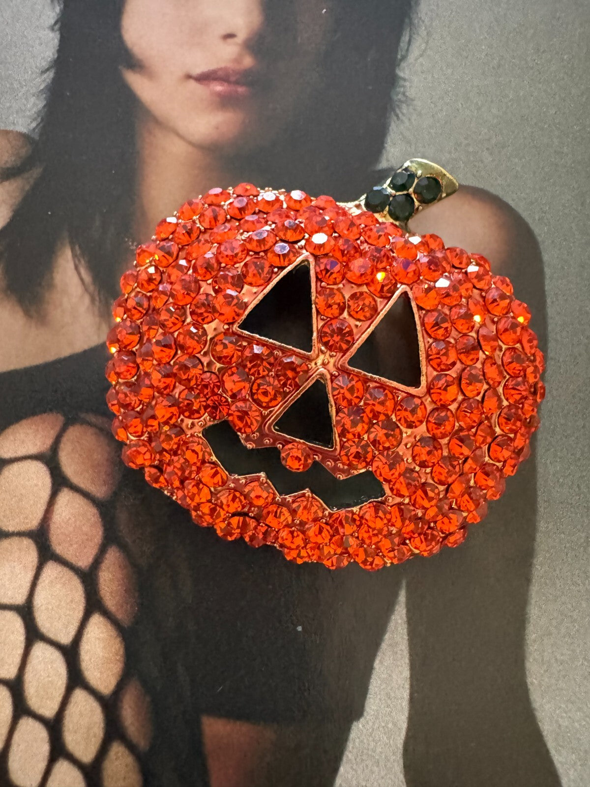 Rhinestone Pumpkin Brooch Halloween Party Pin Women unisex Free Shipping 2-5 Day