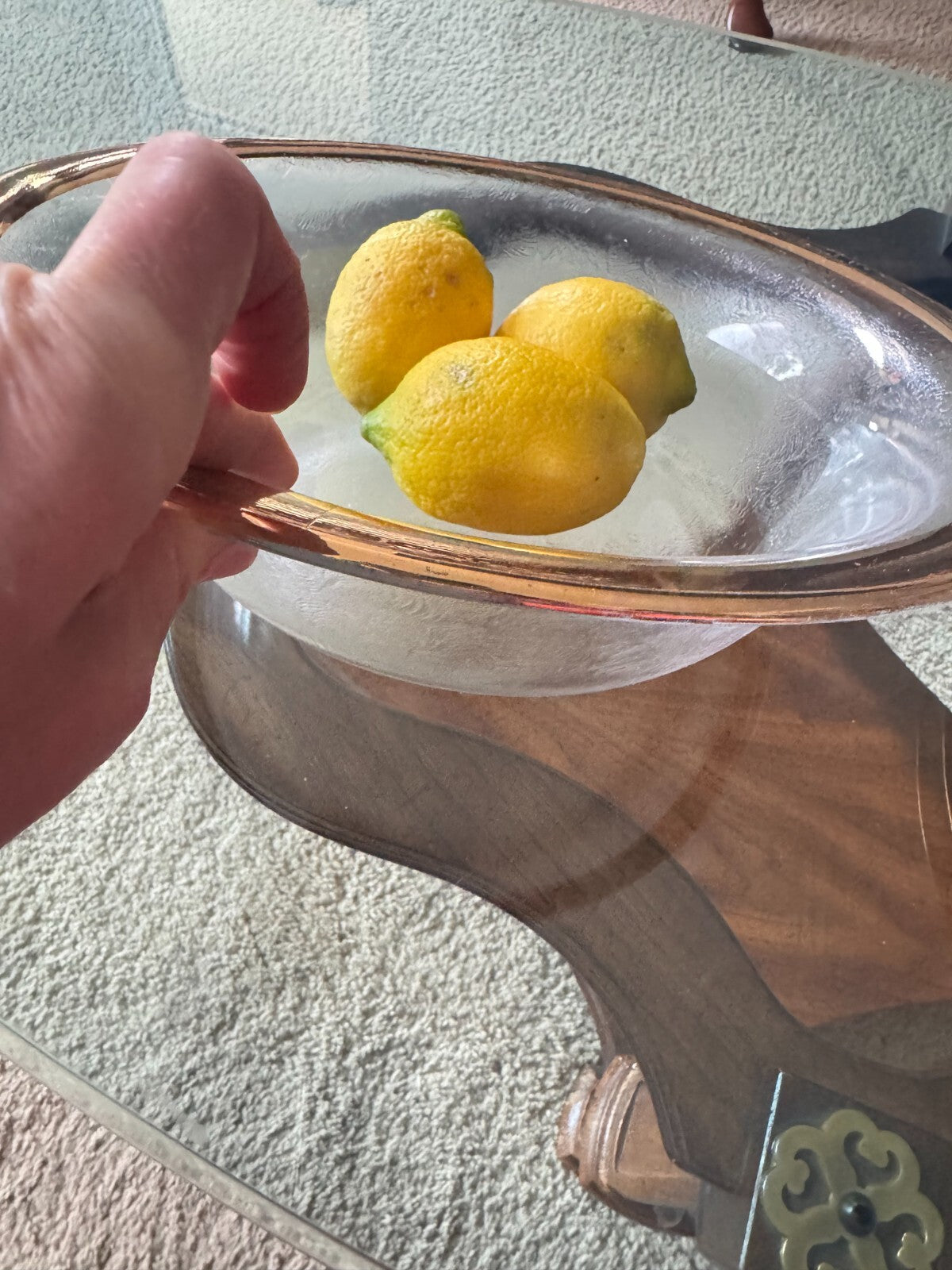 Set of 2 Italian Handcrafted Glass Bowls with Gold Rim – Made in Italy
