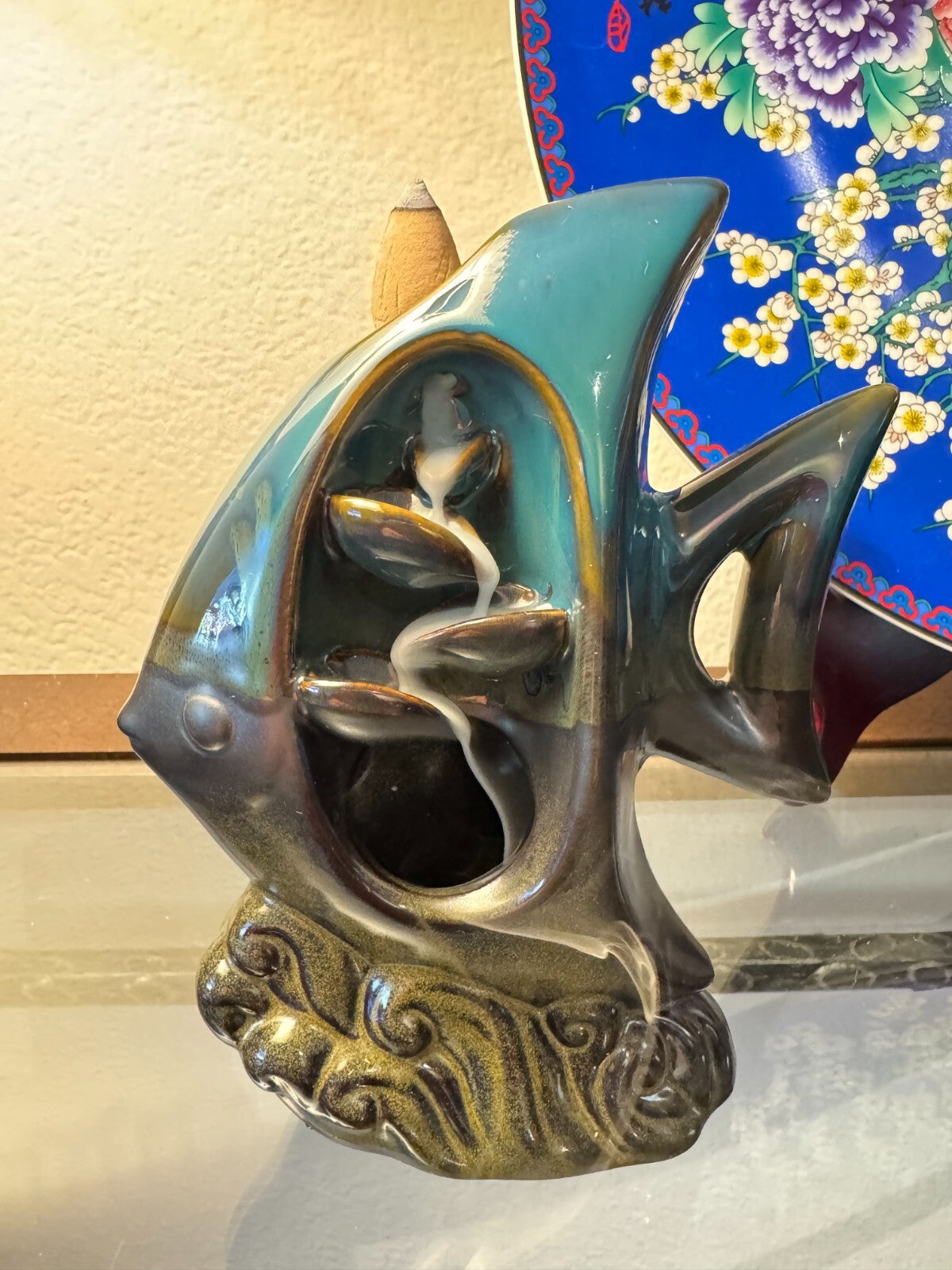 Fish-Shaped Ceramic Backflow Incense Burner Aromatic   for Yoga And Meditation,