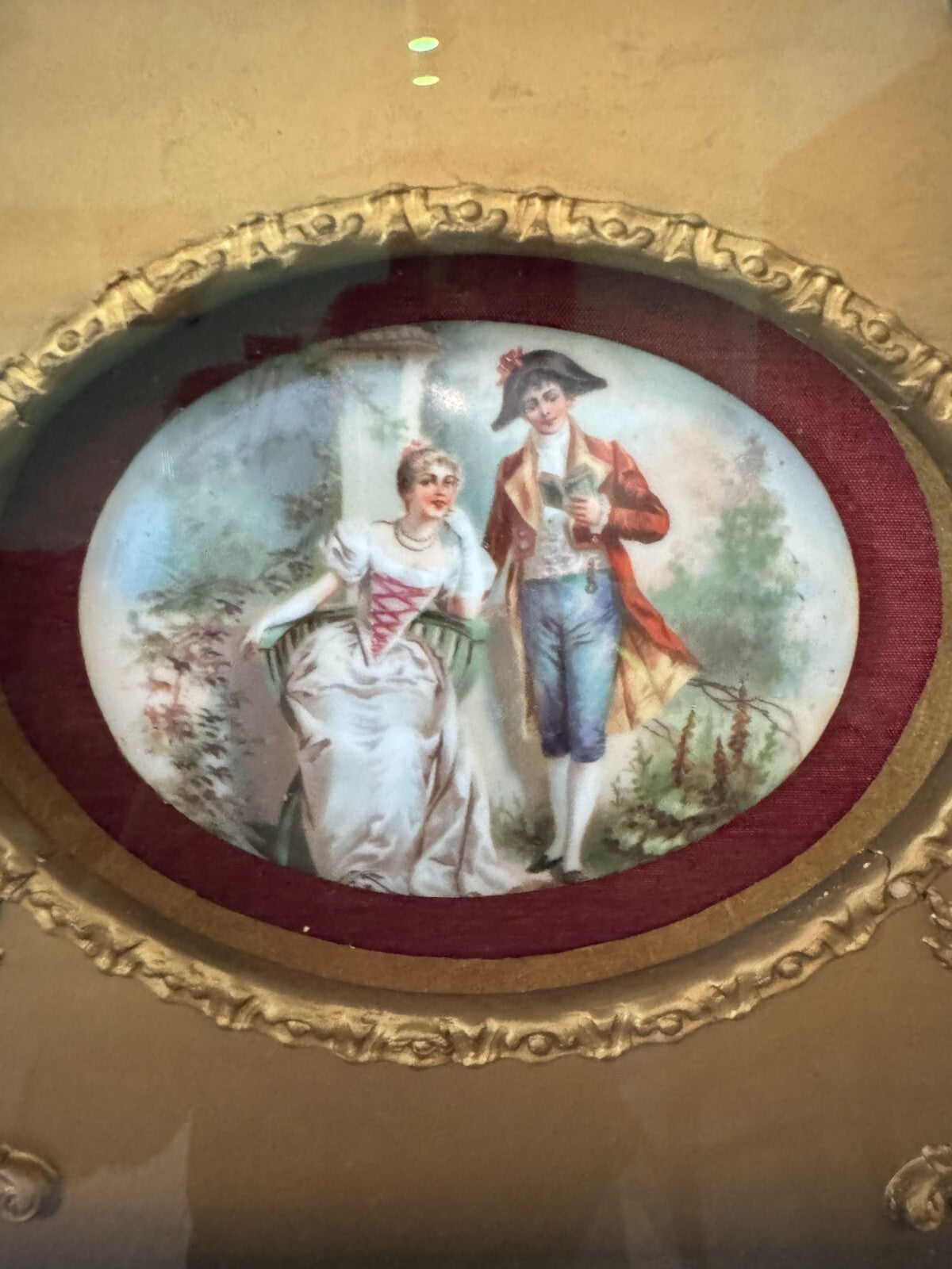 Jean-Honoré Fragonard  Antiquity  Painting on Porcelain in Ornate Gold Frame –