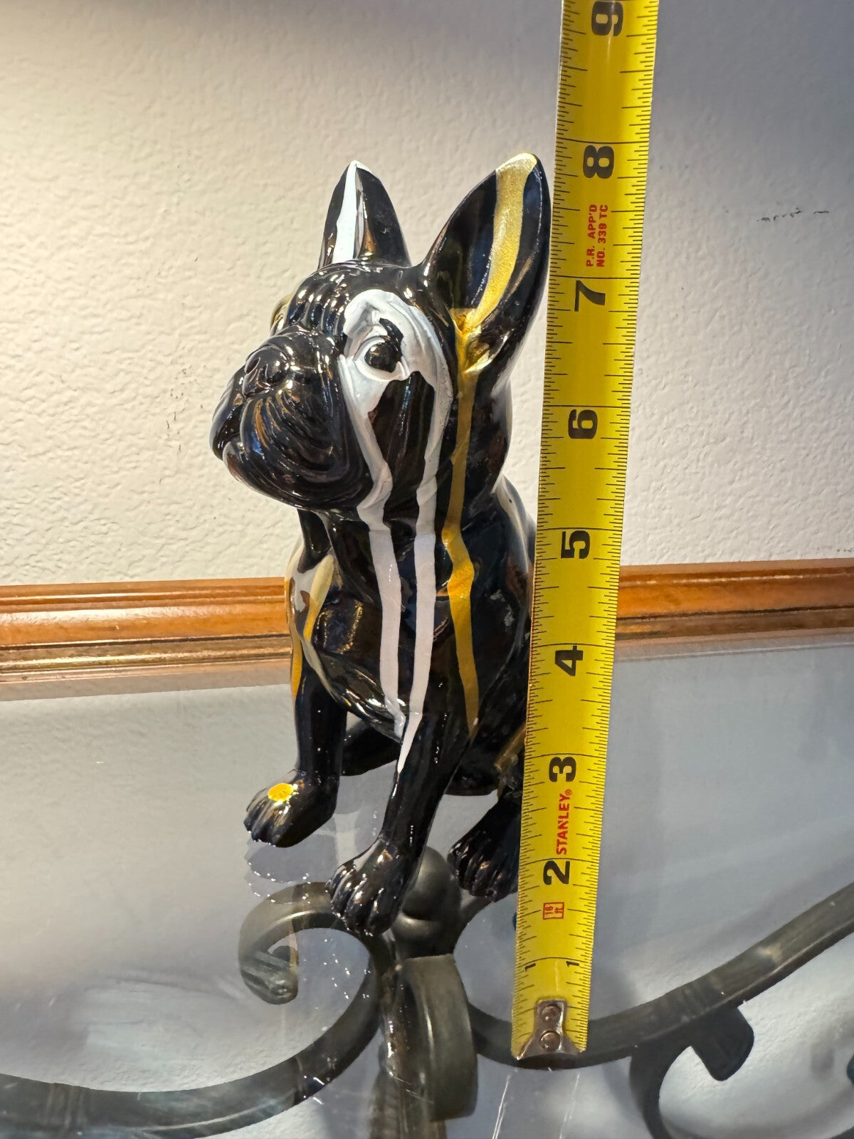 Elegant French Bulldog Resin Decorative Statue - Art Deco Style  Perfect for Off