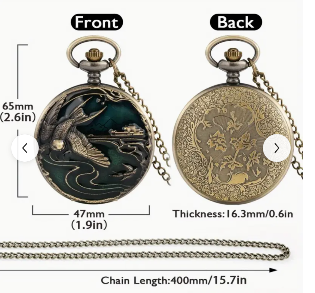 Vintage  Style Quartz Pocket Watch Necklace – Lucky Spring Design