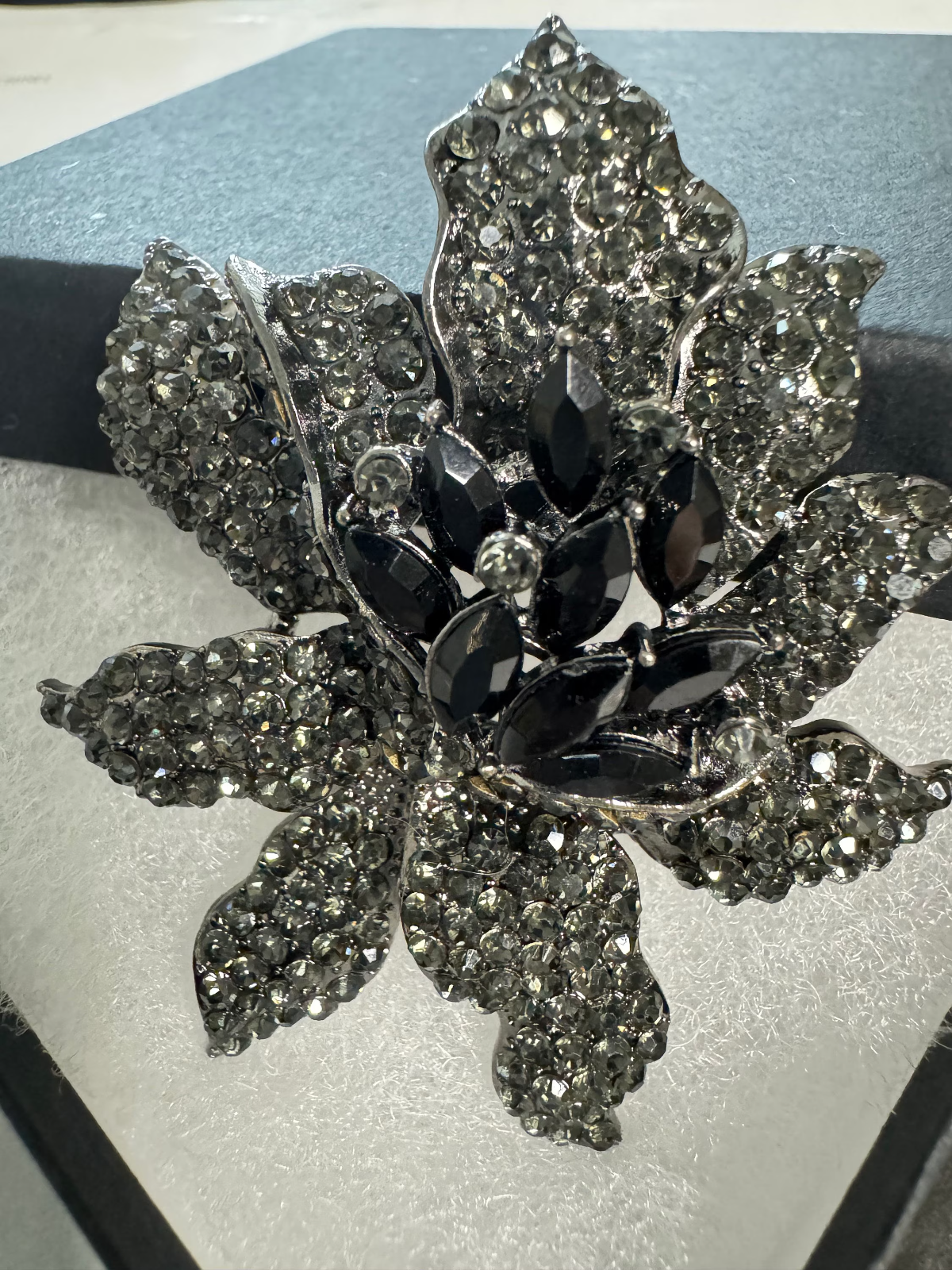 Black  Orchid Brooch Gift Box Women Unisex  Pin Vintage  Free Shipping 2-5 Days