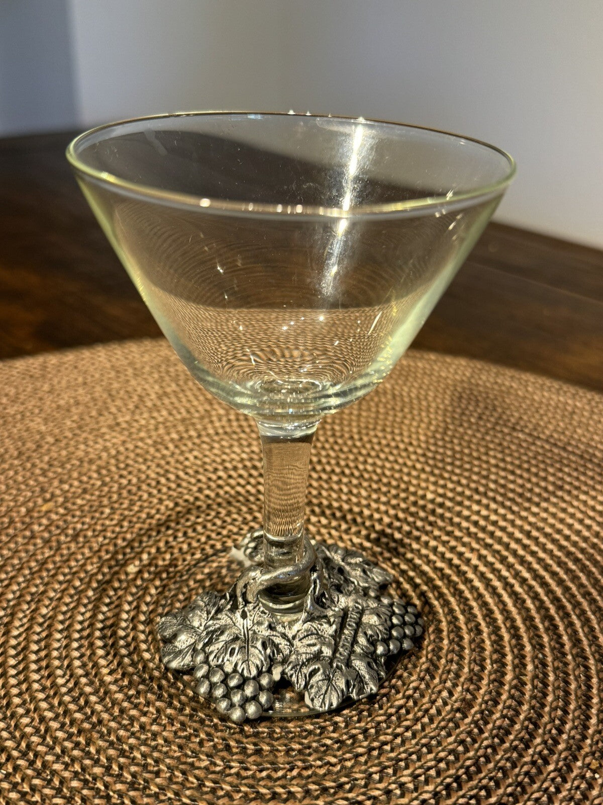 Wine Grass With Ornament On The Bottom 95% Silver