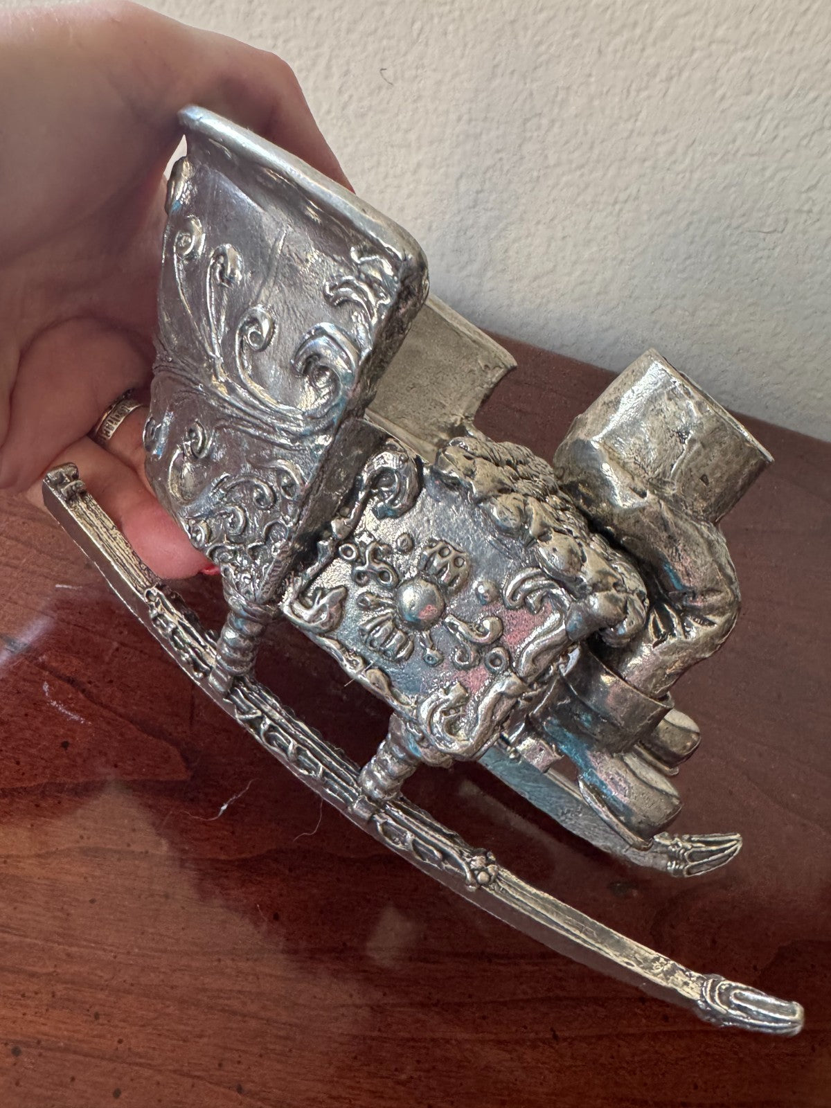 Whimsical Metal Christmas Sleigh & Reindeer Set – Silver-Plate  Holiday