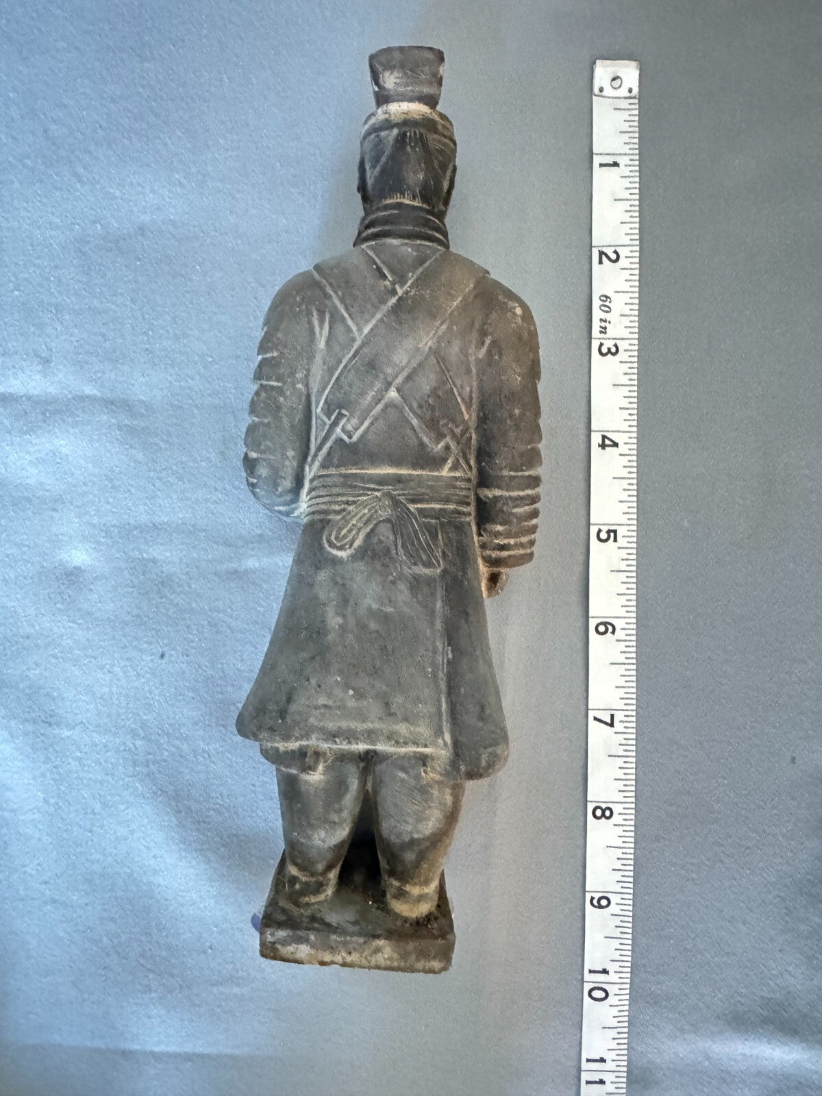 2 Vintage Chinese Terracotta Statues Warriors Soldiers   Figurine Hand -Carver