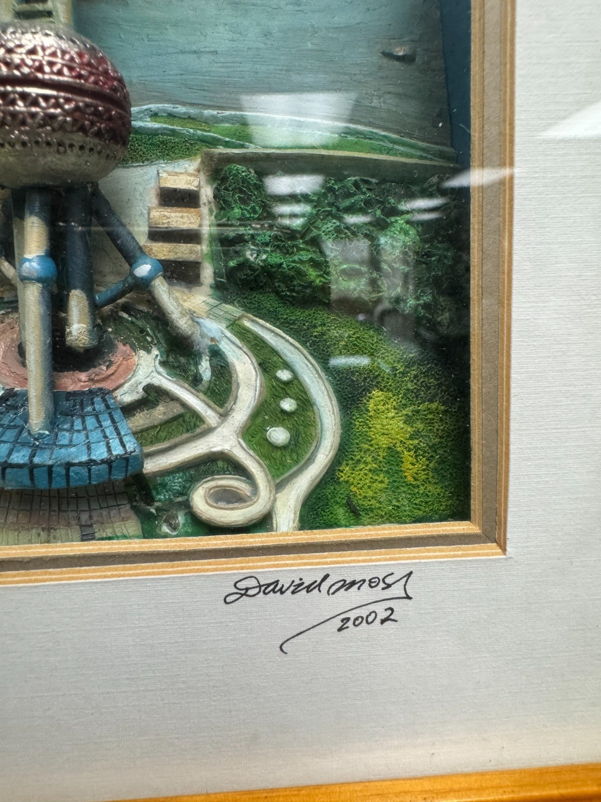 Shanghai Skyline 3D Relief Artwork  Oriental Pearl Tower  Signed David Amos 2002