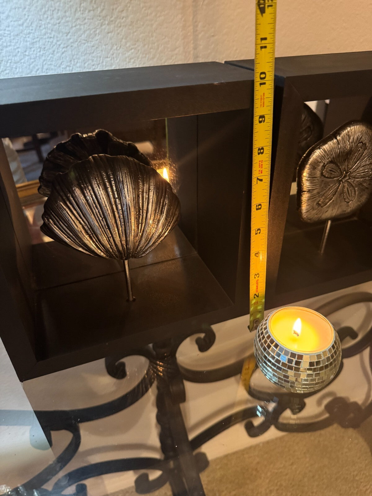 Set Of 2 Metal Art Framed Shell Modern Art Original
