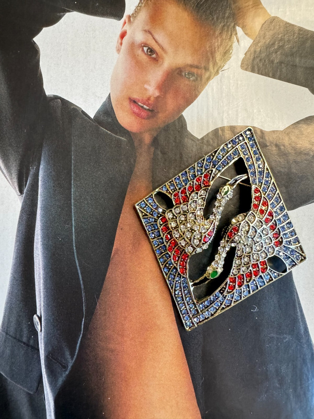 Rhinestone Vintage Crane Brooch  Gift Box |Women Unisex| Free Shipping 2-5 Day