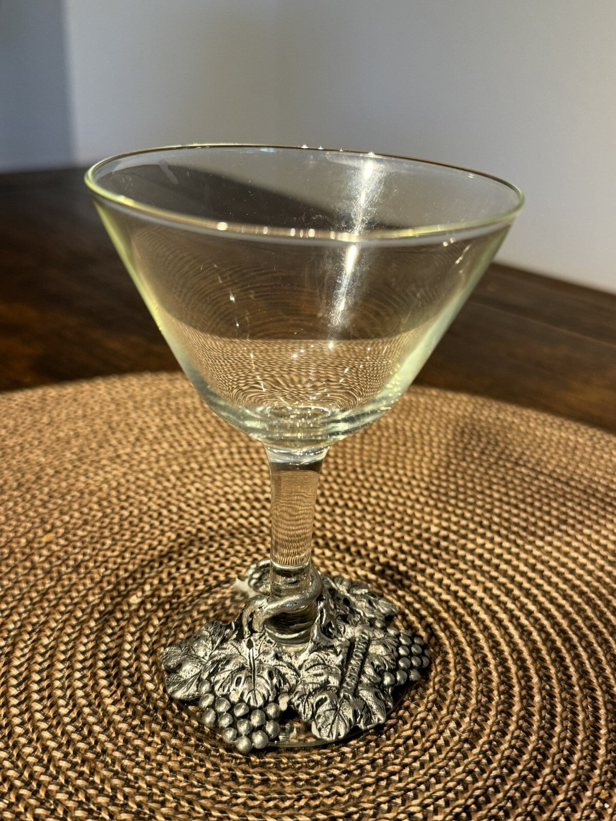 Wine Grass With Ornament On The Bottom 95% Silver