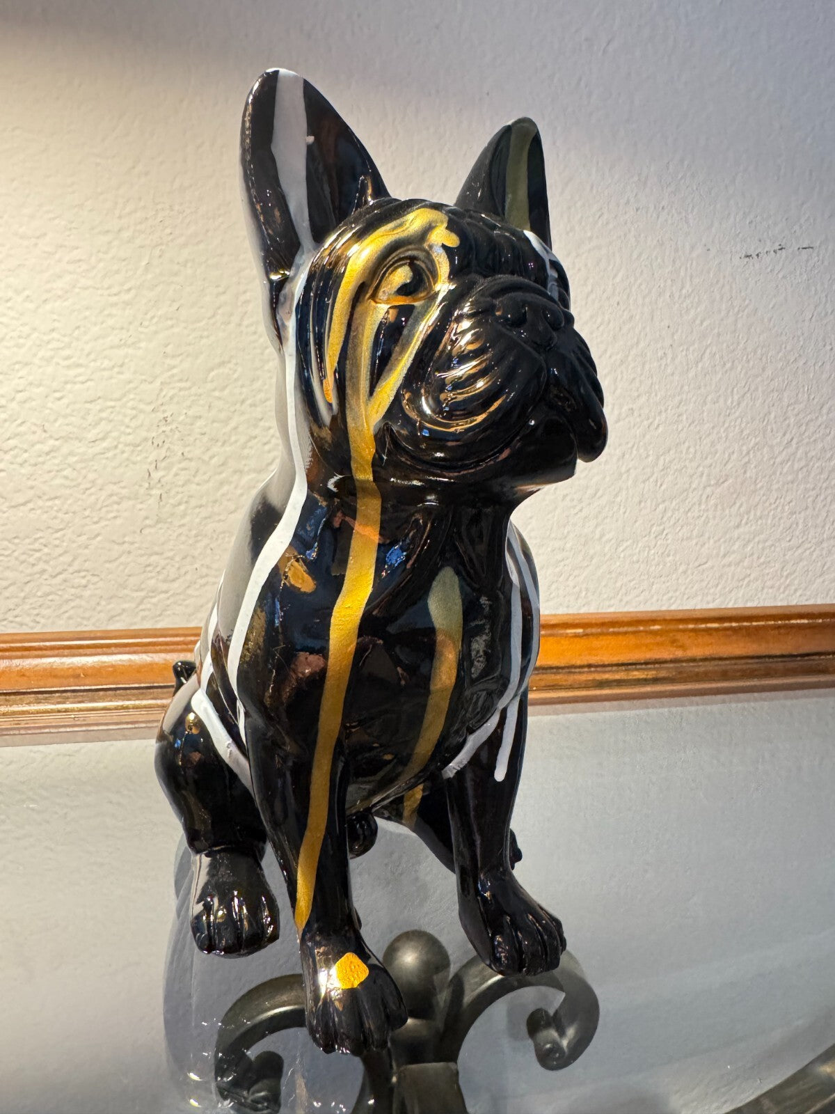 Elegant French Bulldog Resin Decorative Statue - Art Deco Style  Perfect for Off