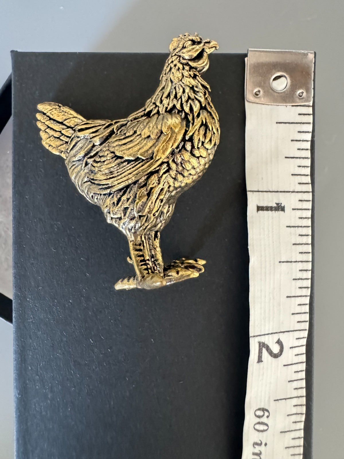 Elegant Brass Rooster and Hen Figurine Set Brand New Gift Box