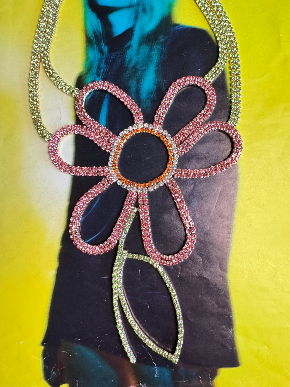 Rhinestone Flower Necklace with Ring | Fashion Jewelry |Free Shipping 2-5 Day