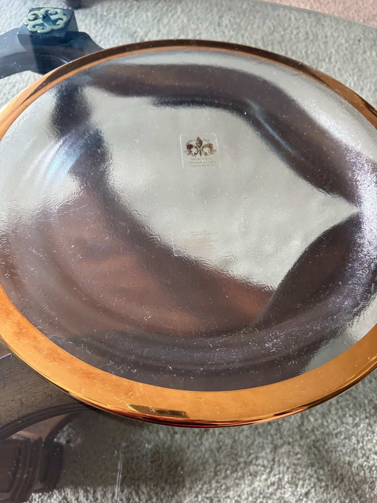 Set of 2 Italian Handcrafted Glass Bowls with Gold Rim – Made in Italy