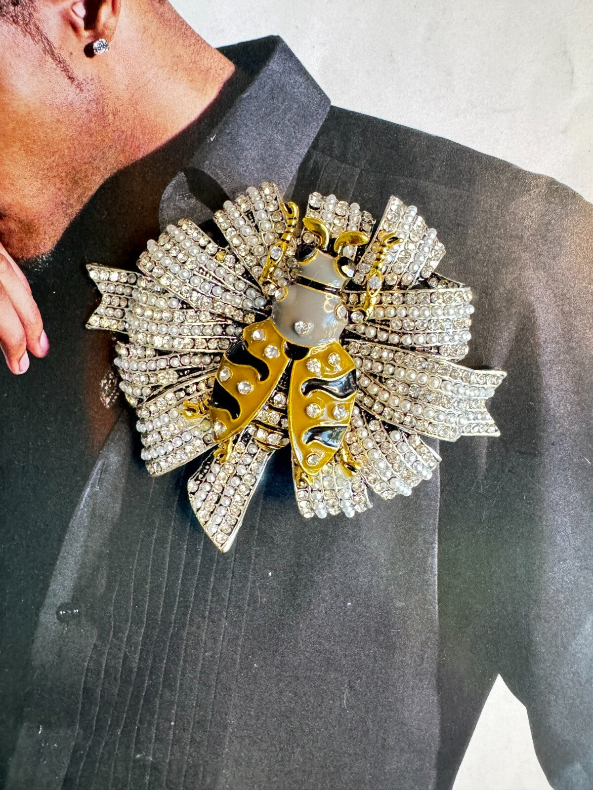 Rhinestone Beetle Brooch |Women Unisex Pin |Party Casual |Free Shipping 2-5 Days