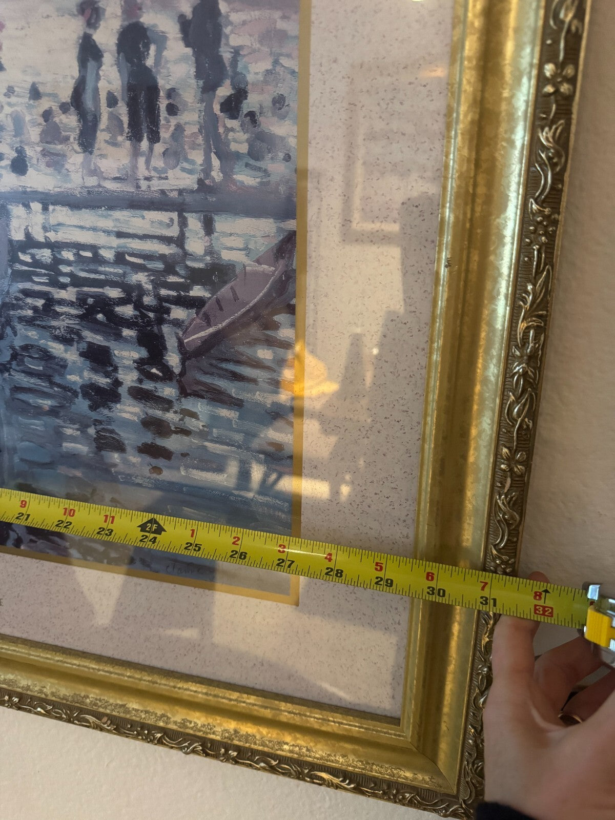 Claude Monet Bathers at La Grenouillère Framed Print – 25”x31” Ornate Gold Frame