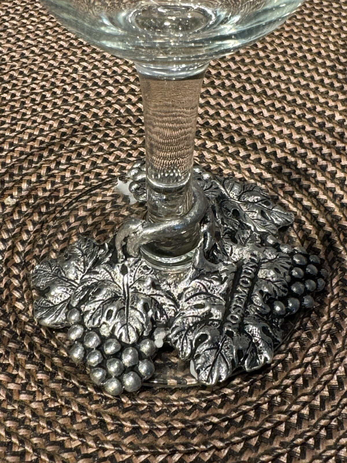 Wine Grass With Ornament On The Bottom 95% Silver