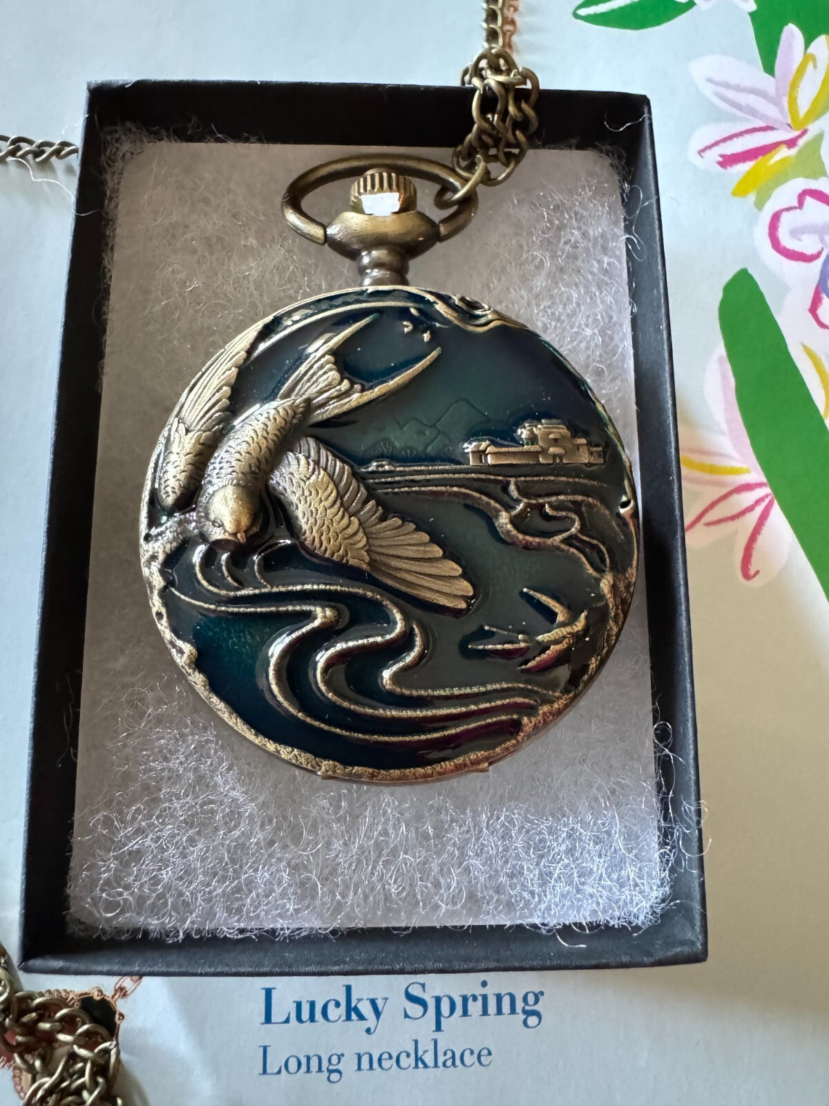Vintage  Style Quartz Pocket Watch Necklace – Lucky Spring Design