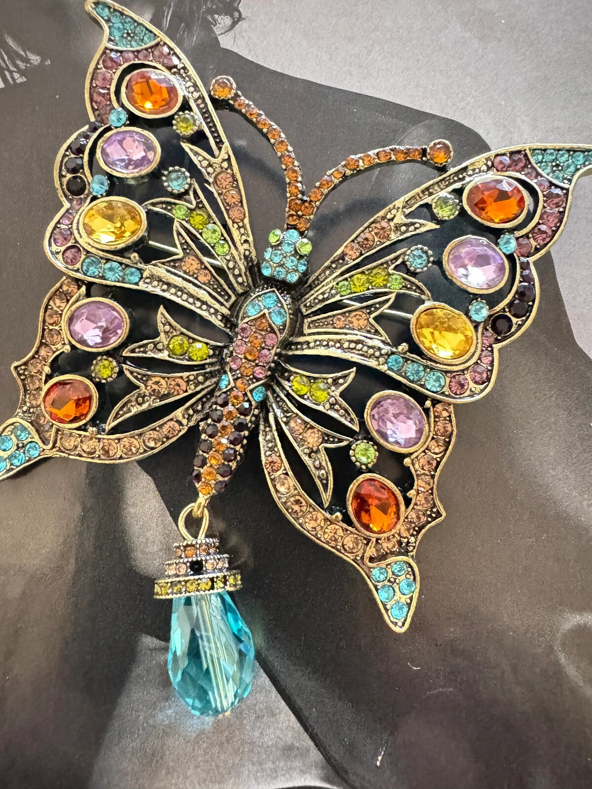 Rhinestone Butterfly Brooch Women Unisex Pin Party Casual