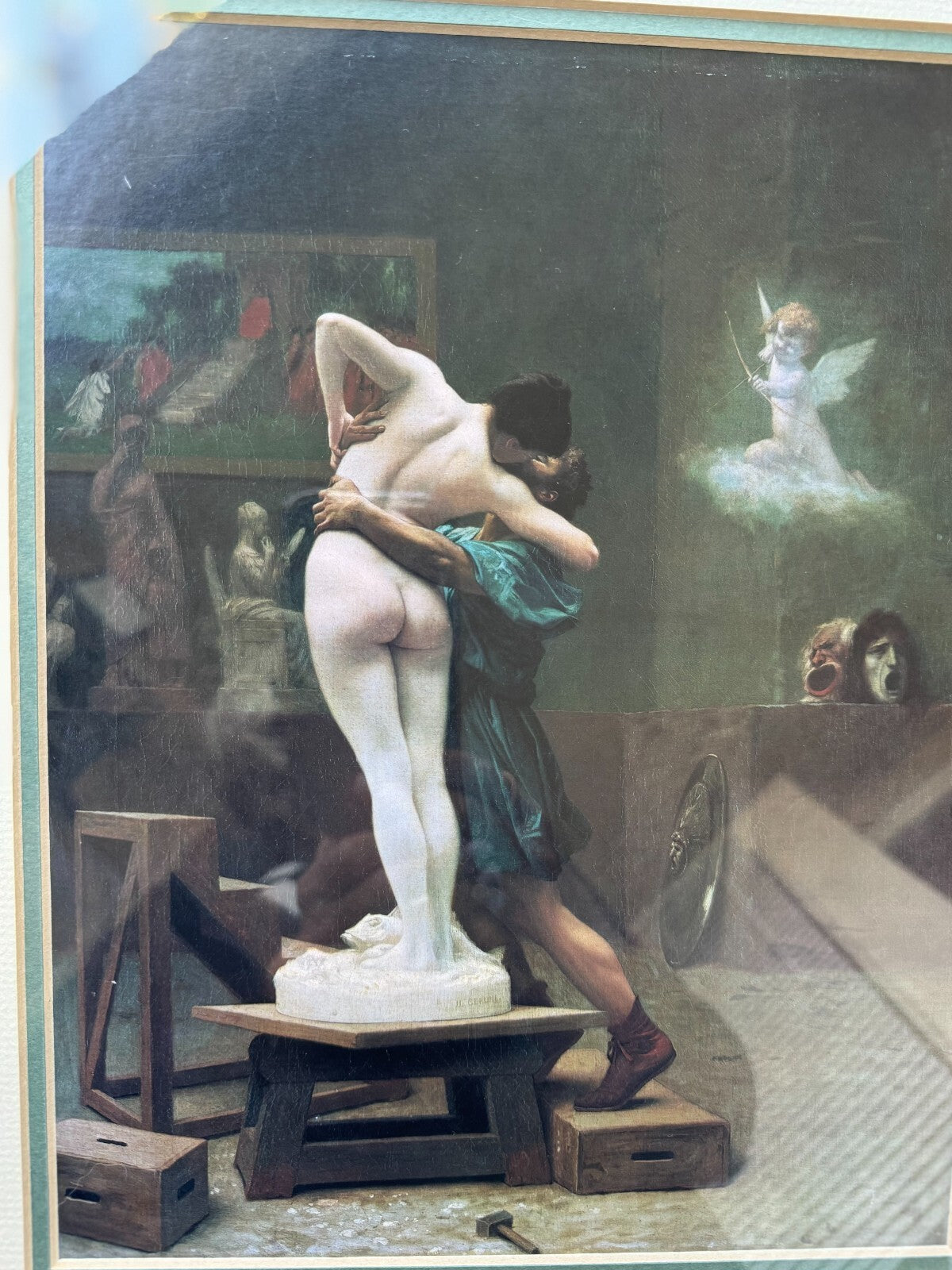 Framed Print of Jean-Léon Gérôme’s “Pygmalion and Galatea” Classic Romantic Art