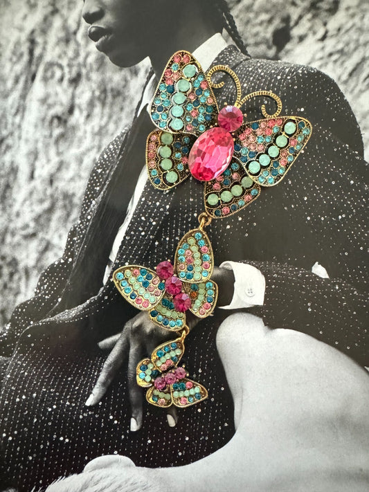 Long Butterly Pendant Brooch Gift Box Women Pin  Free  Shipping 2-5 Days