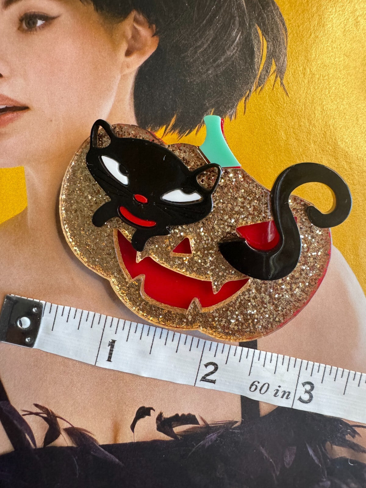 Cat Pumpkin Brooch |Halloween Party  Pin| Women Unisex| Free Shipping 2-5 Days