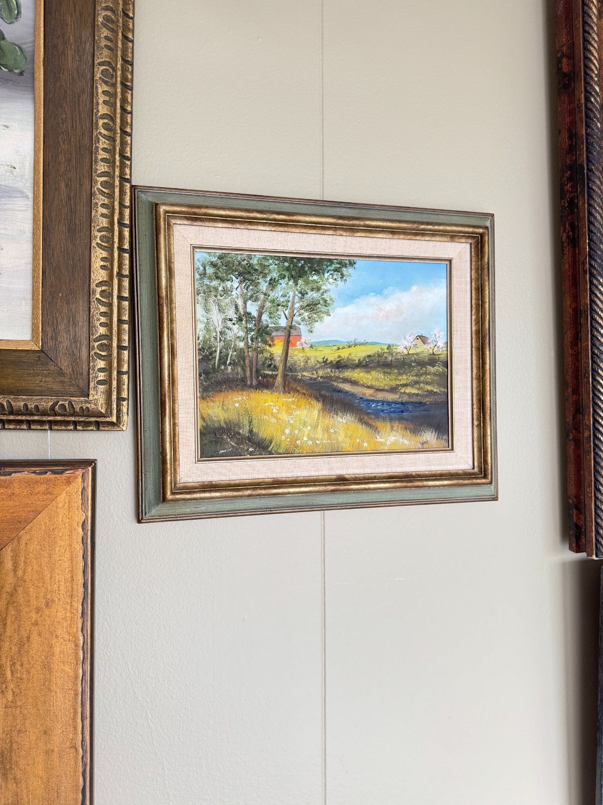 Oil On Canvas Landscape Painting Signed “Janet” – Countryside  13x16''