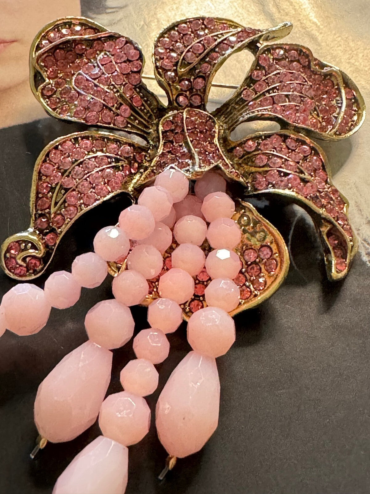 Pink  Orchid Brooch Women Unisex Vintage Pin  Gift Box Free Shipping 2-5 days