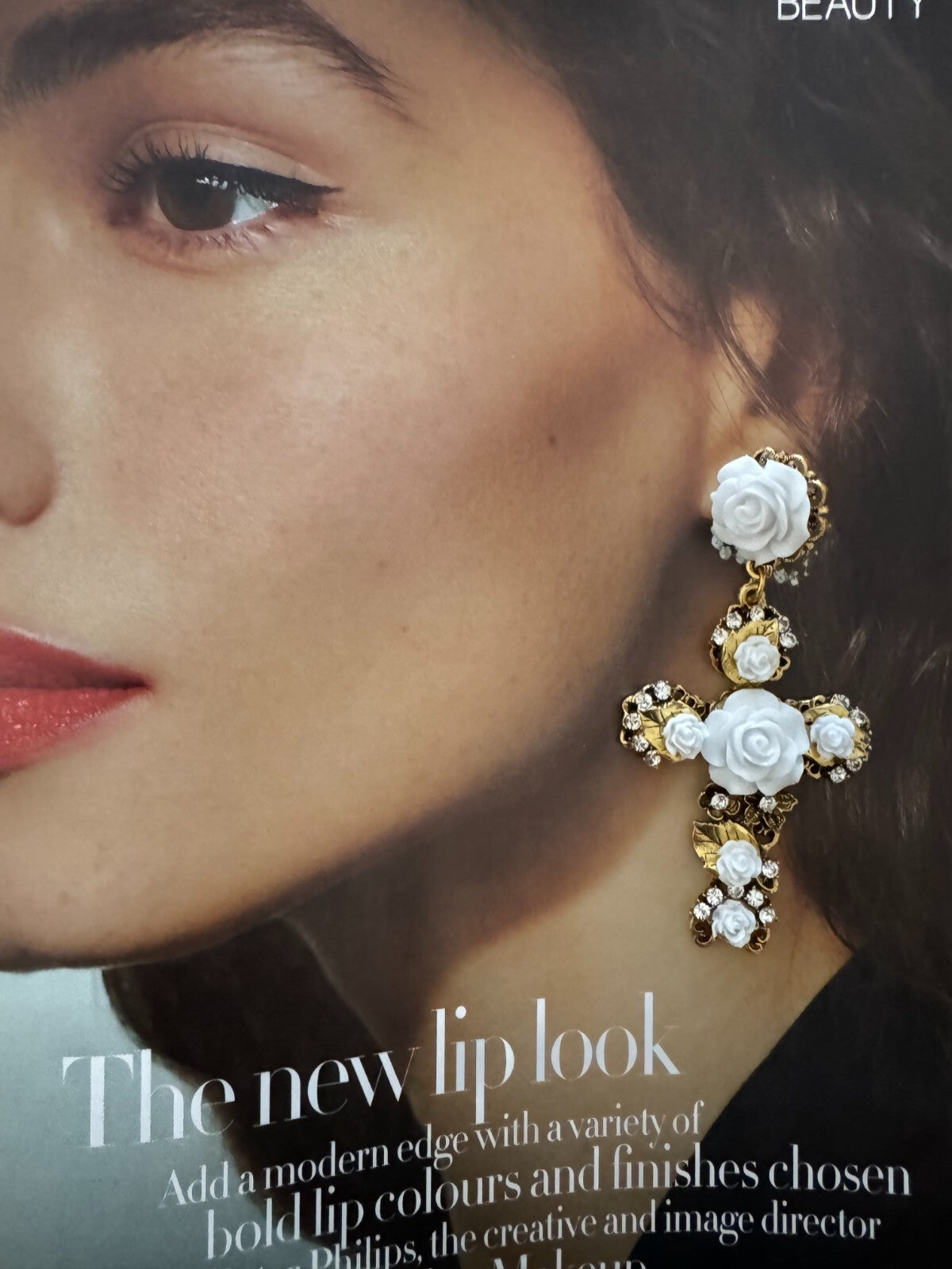 Roses Cross Earring| Fashion Vintage Accessory|  Pin Free Shipping 2-5 Days