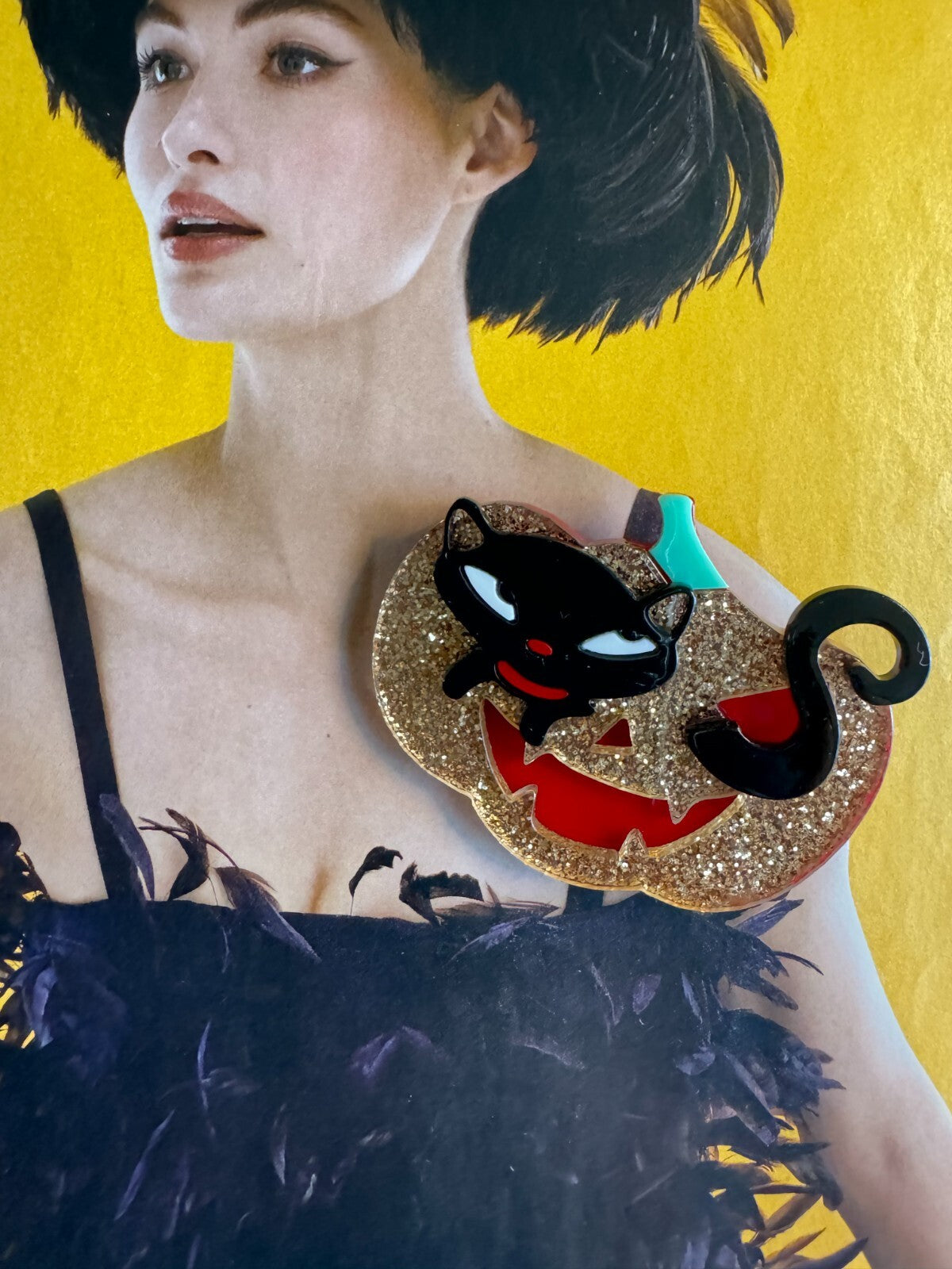 Cat Pumpkin Brooch |Halloween Party  Pin| Women Unisex| Free Shipping 2-5 Days