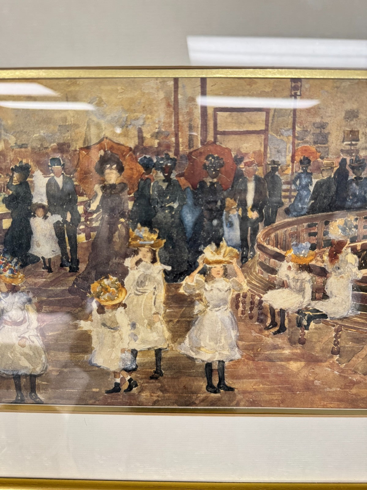 Maurice Prendergast Framed Art Print – Vintage Impressionist  17” x 13”