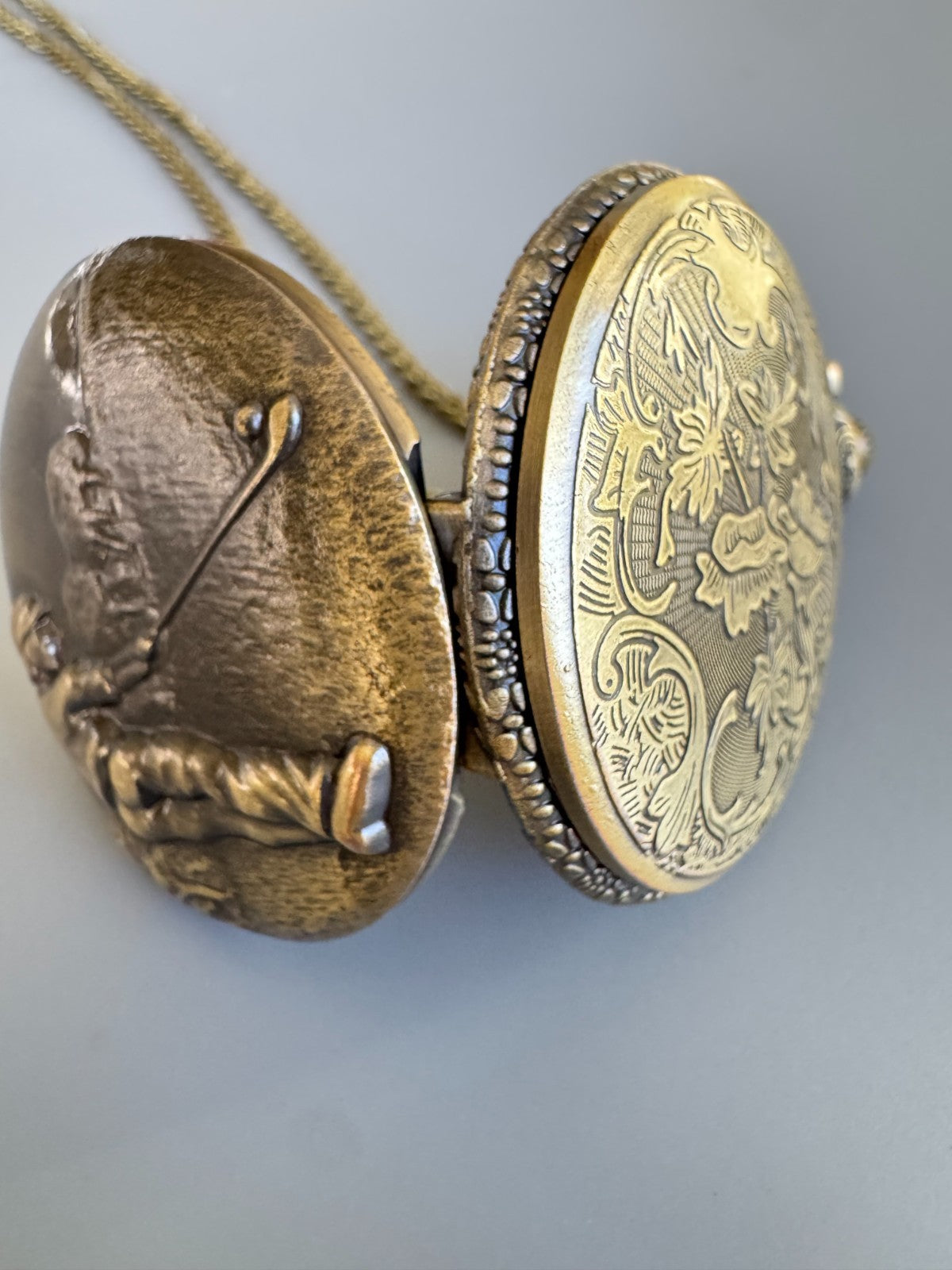 Bronze 3D Golfing Theme Golf Fob Pocket Watch Quartz Pocket Watch with 80cm/ 31.
